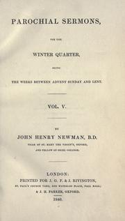 Cover of: Parochial sermons by John Henry Newman