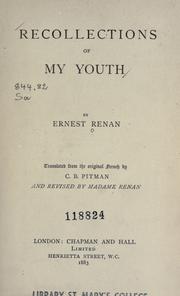 Cover of: Recollections of my youth by Ernest Renan