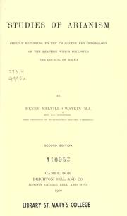Cover of: Studies of Arianism by Henry Melvill Gwatkin