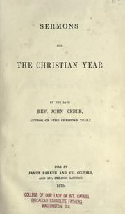 Cover of: Sermons for Christmas and Epiphany by John Keble