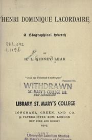 Henri Dominique Lacordaire by H. L. Sidney Lear