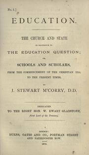 Cover of: The church and state in reference to the education question by John Stewart M'Corry