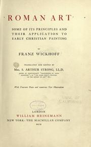 Cover of: Roman art by Franz Wickhoff