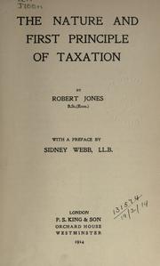 Cover of: nature and first principle of taxation