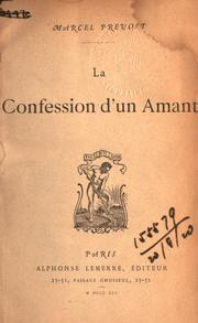 Cover of: La confession d'un amant.