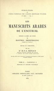Cover of: Les manuscrits arabes de l'Escurial. by Hartwig Derenbourg