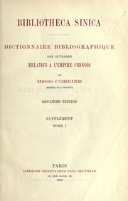 Cover of: Bibliotheca Sinica by Henri Cordier
