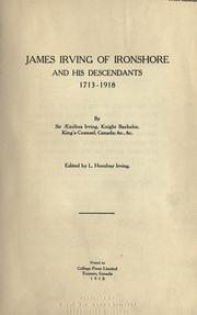 Cover of: James Irving of Ironshore and his descendants, 1713-1918