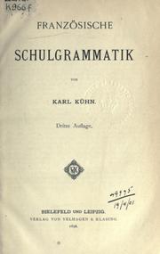 Cover of: Französische Schulgrammatik.