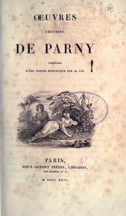 Cover of: OEuvres choisies de Parny by Évariste Parny