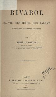 Cover of: Rivarol by André Le Breton