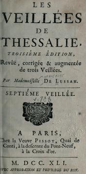 Cover of: Les veillées de Thessalie by Marguerite de Lussan