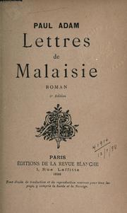 Cover of: Lettres de Malaisie: roman.