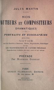 Cover of: Nos auteurs et compositeurs dramatiques. by Martin, Jules