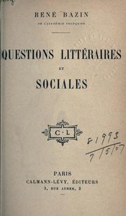 Cover of: Questions littéraires et sociales.