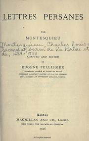 Cover of: Lettres persanes by Charles-Louis de Secondat baron de La Brède et de Montesquieu, Charles-Louis de Secondat baron de La Brède et de Montesquieu