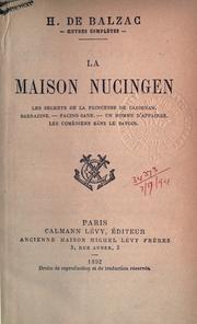 Cover of: La maison Nucingen. by Honoré de Balzac