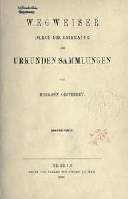 Cover of: Wegweiser durch die Literatur der Urkundensammlungen.