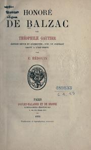Cover of: Honoré de Balzac by Théophile Gautier