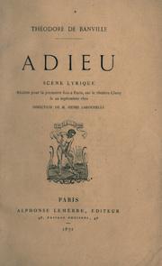 Cover of: Adieu: scène lyrique.