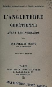 Cover of: Angleterre chrétienne avant les Normands.
