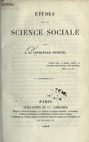 Cover of: Études sur la science sociale.