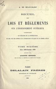 Cover of: Recueil des lois et règlements sur l'enseignement supérieur by Auguste Générès