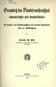 Cover of: Grundrisz der Handelswissenschaft: (Handelslehre und Handelskunde)