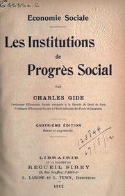 Cover of: Économie sociale: les institutions de progrès social. by Charles Gide