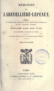 Mémoires de Larevellière-Lépeaux by Louis-Marie de La Revellière-Lépeaux