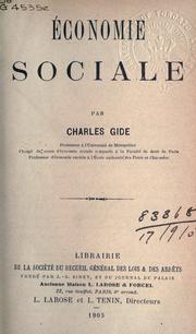 Cover of: Économie sociale. by Charles Gide