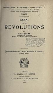 Essai sur les révolutions by Arthur Bauer