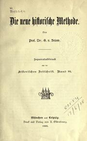 Cover of: Die neue historische Methode.