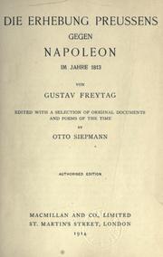 Cover of: Die Erhebung preussens gegen Napoleon im Jahre 1813