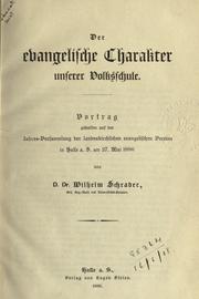 Cover of: Der evangelische Charakter unserer Volksschule.