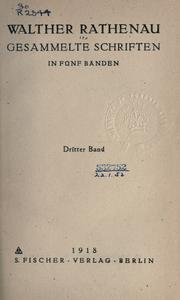 Cover of: Gesammelte Schriften ...