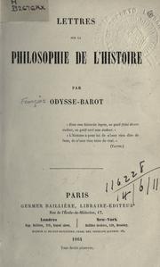 Cover of: Lettres sur la philosophie de lhistoire