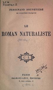 Cover of: roman naturaliste.
