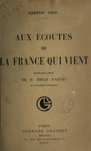 Cover of: Aux écoutes de la France qui vient
