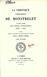 Cover of: La chronique by Enguerrand de Monstrelet