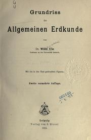 Cover of: Grundriss der Allgemeinen Erdkunde.