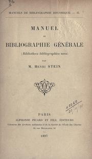 Cover of: Manuel de bibliographie générale: (bibliotheca bibliographica nova)
