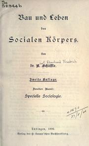Cover of: Bau und Leben des socialen Körpers. by Albert Eberhard Friedrich Schäffle