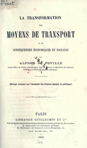 Cover of: La transformation des moyens de transport et ses conséquences économiques et sociales.