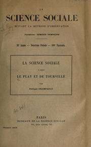 Cover of: La science sociale d'après Le Play et de Tourville. by Philippe Champault