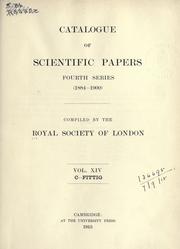 Cover of: Catalogue of scientific papers, 1800-1900.: Subject index.