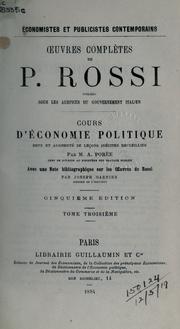Cover of: Cours d'économie politique by Pellegrino Rossi