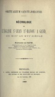 Obituarium Sancti Johannis by Napoléon de Pauw