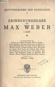 Cover of: Hauptprobleme der Soziologie: Erinnerungsgabe für Max Weber