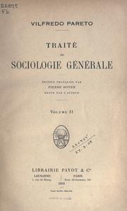 Trattato di sociologia generale by Vilfredo Pareto